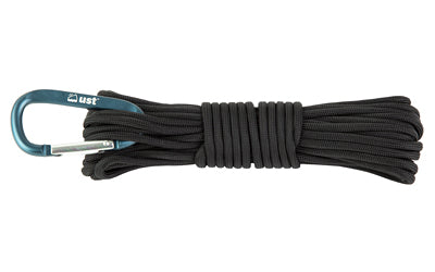 UST Ultimate Survival Technologies 30 Ft Para 550 Nylon Utility Cord, Includes Carabiner, Black 1146761