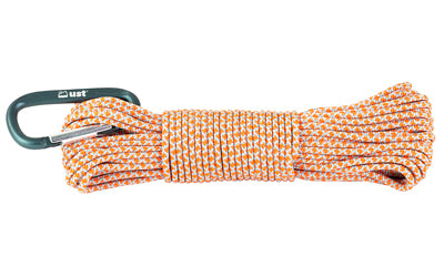 UST Ultimate Survival Technologies 50 Ft Para 325 Nylon Utility Cord, Includes Carabiner, Orange 1149168