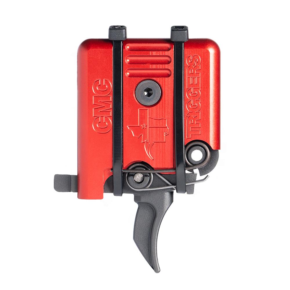 CMC Triggers AR-15/AR-10 Single Stage Component Curved Trigger 3.5 lb Small Pin Red Finish