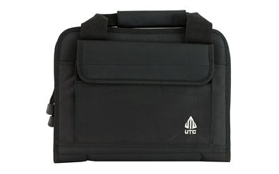 UTG PVC-PC02B Deluxe Double Pistol Case Black with Six Integral Magazine Pouches