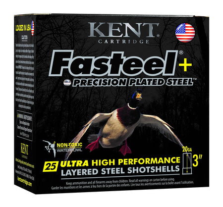 Kent Cartridge 20 Gauge K203FSP284X6 Fasteel + Waterfowl 3" 1oz 4x6 Shot