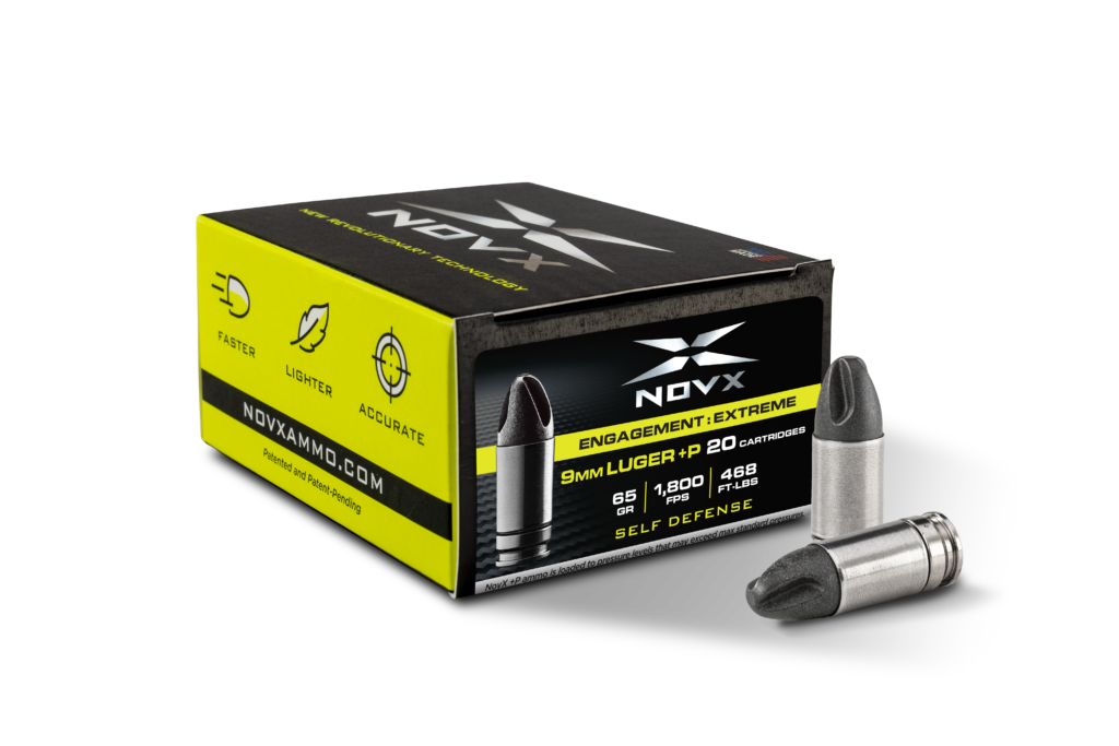 NovX 9mm Luger / Parabellum Handgun Ammo Engagement Extreme +P ARX Solid 65 grain 