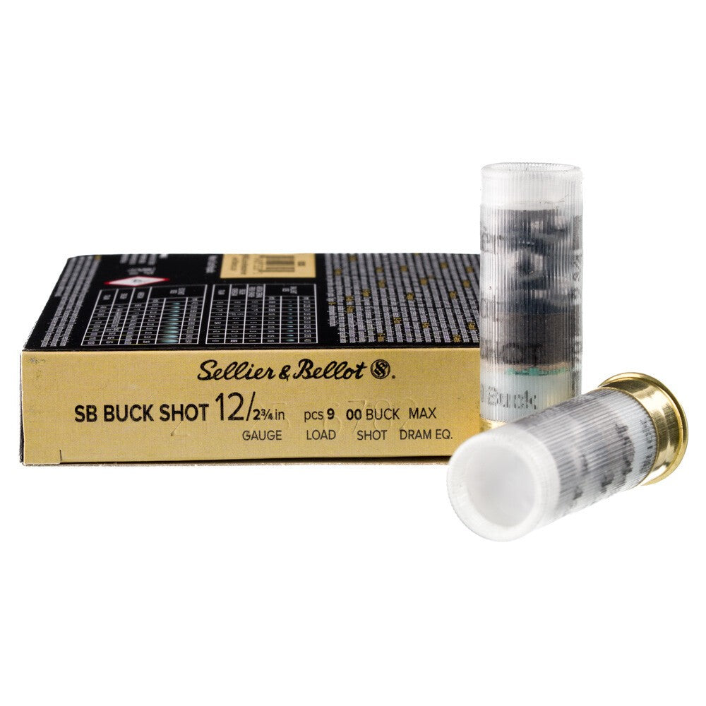 Sellier & Bellot (S&B) 12 Gauge SB12BSJ Hunting Buckshot 2.75" 1-1/8oz 00 Buck Shot 1200 FPS