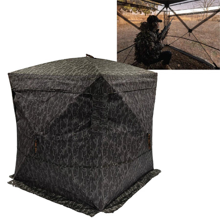 Rhino 180 See-Through Hub Ground Blind - Mossy Oak Bottomland