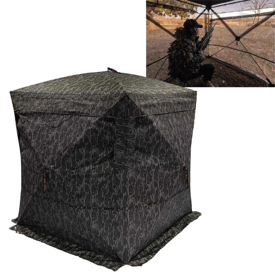 Rhino 180 See-Through Hub Ground Blind - Mossy Oak Bottomland