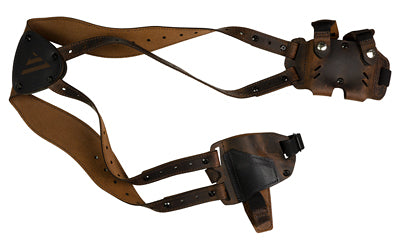 Versacarry Deluxe Shoulder Holster Beretta Nano Glock 42/43/48 Shield Leather Kydex Distressed Brown Right Hand