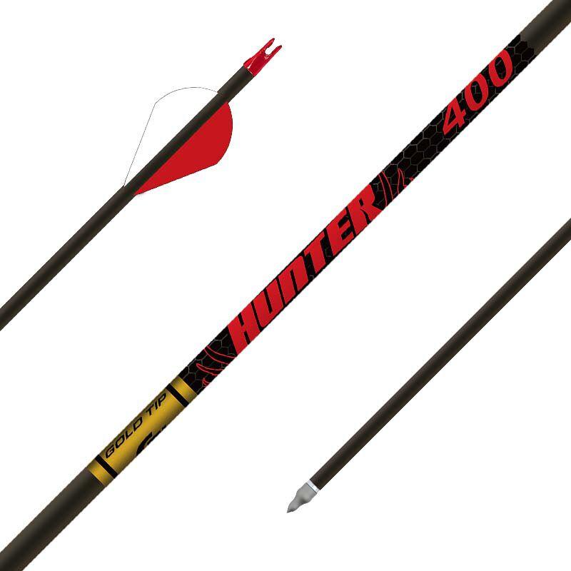 Gold Tip Hunter 400 Spine Arrows with 2in Rapt-X Vanes Pack of 6