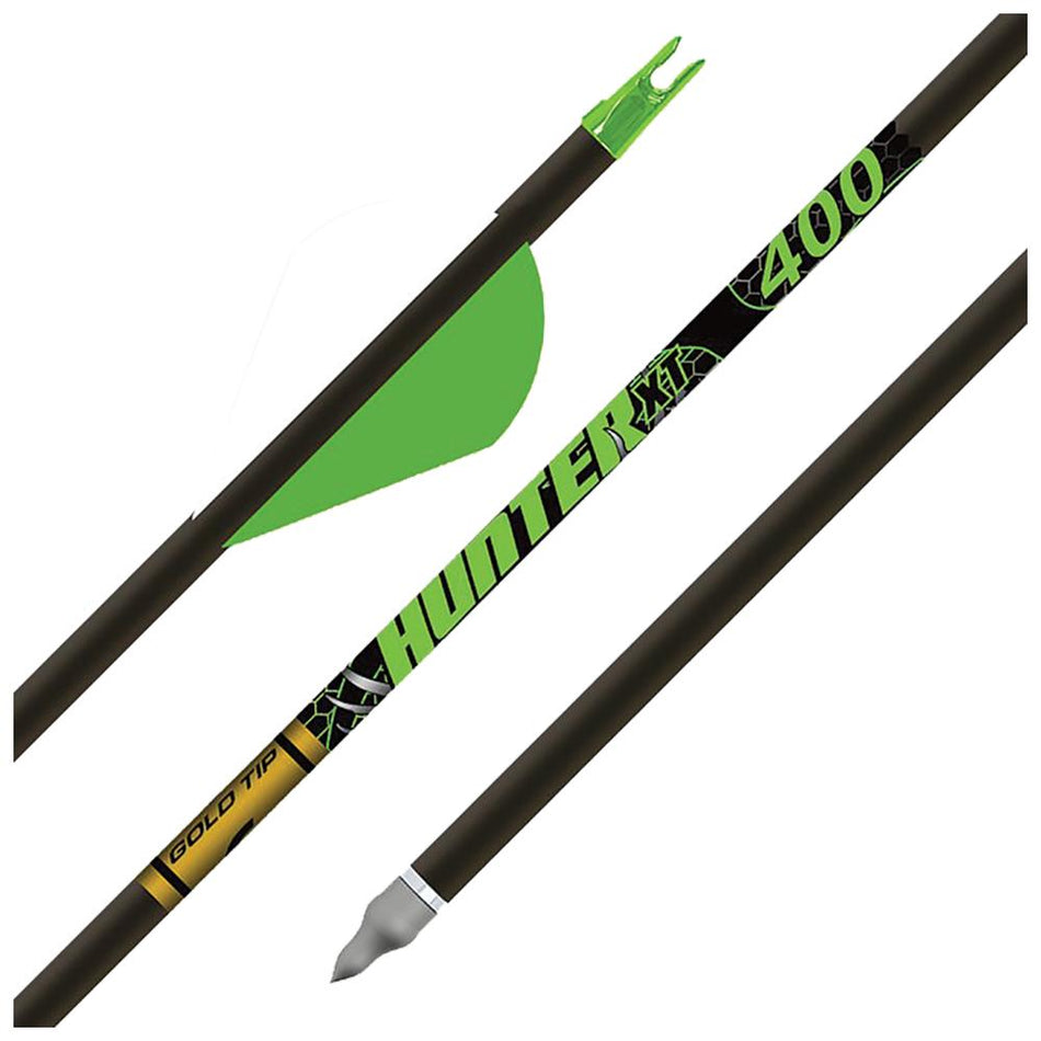Gold Tip Hunter XT 300 Spine 2" Raptor Vane Arrows - 6 Pack