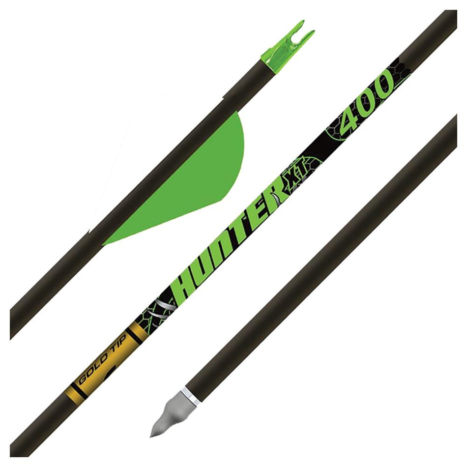 Gold Tip Hunter XT 400 2in Raptor Vane Arrows 6 Pack