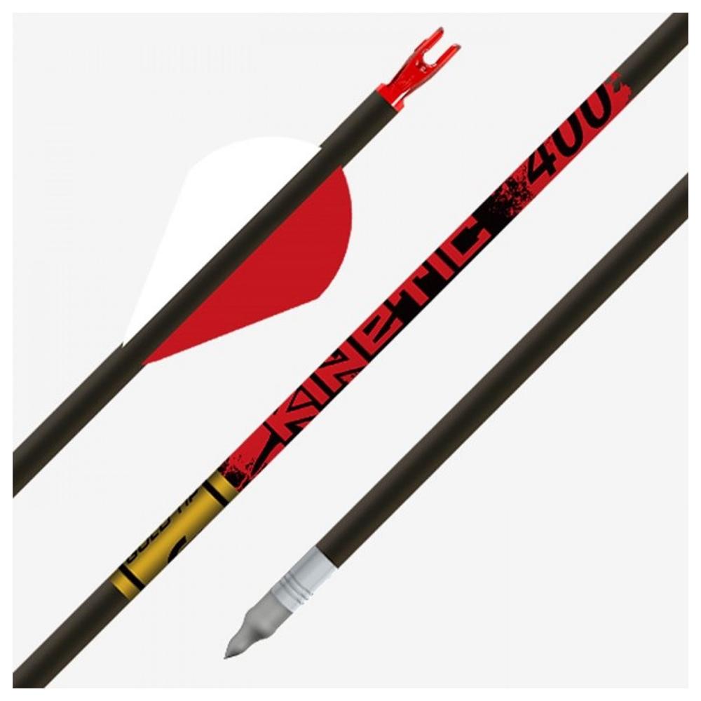 Gold Tip Kinetic 340 Arrows with 2in Raptor Vanes 6 Pack