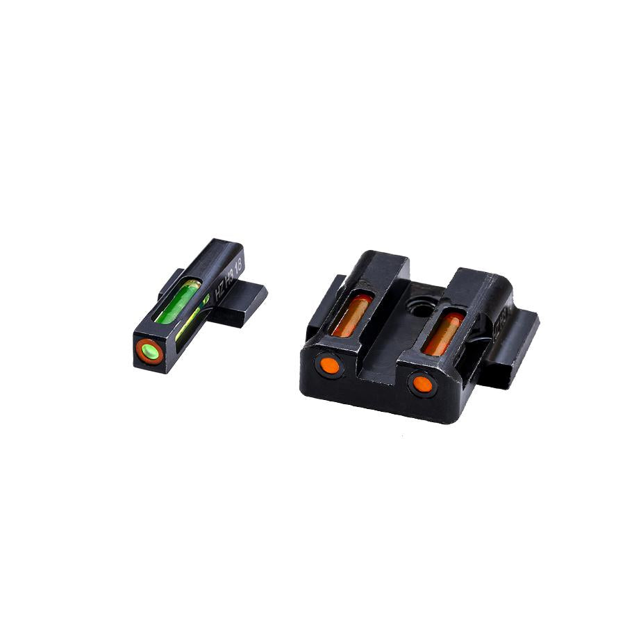 HIVIZ LiteWave H3 Handgun Sight Set S&W M&P Full Size & Compact Orange Rear Green Orange Front