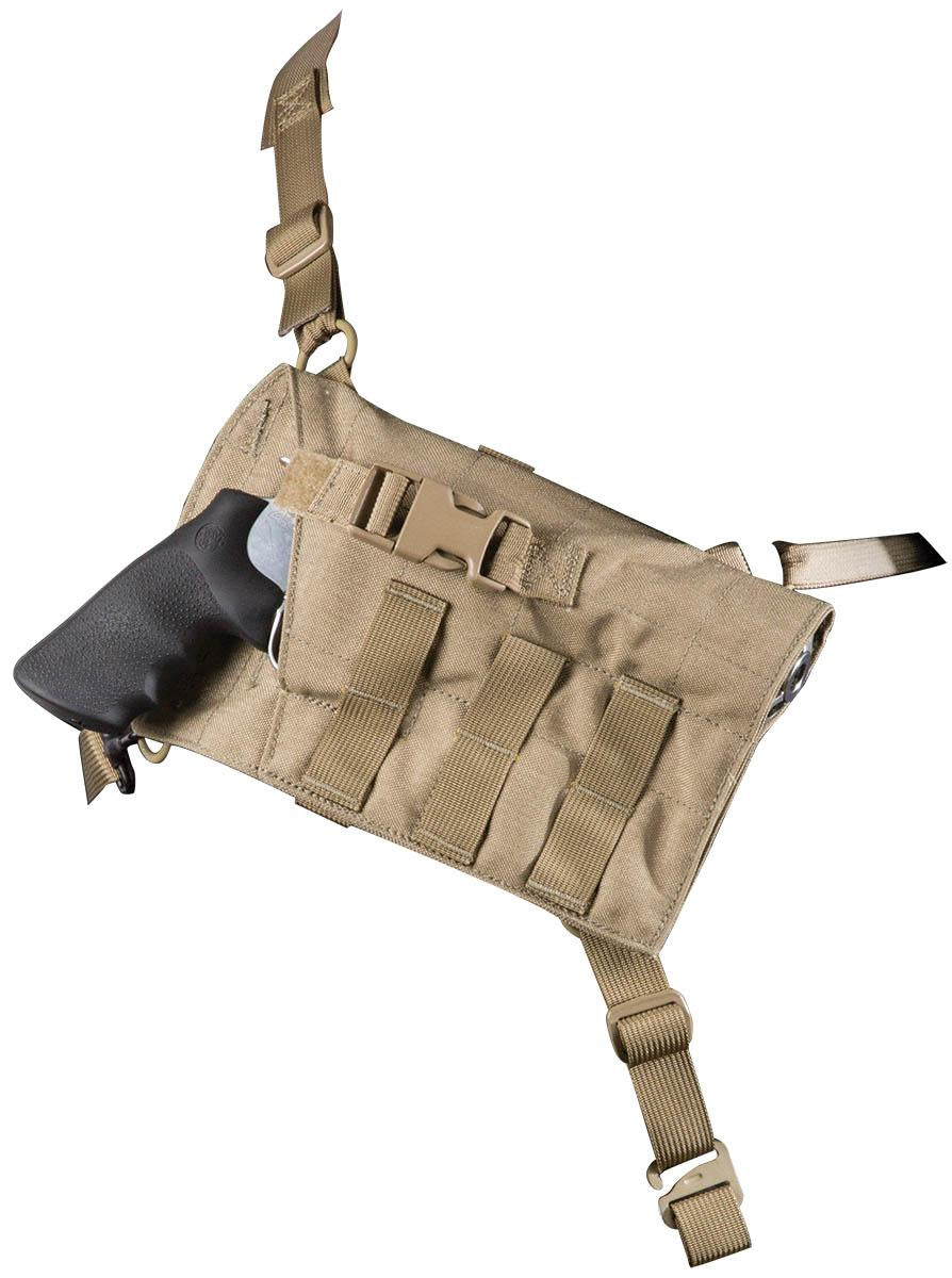Viking Tactics Big Rig Revolver Chest Holster with MOLLE Coyote Tan