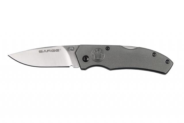 Sarge Knives Electro Lockback Folder Gray Anodized Aluminum Handle