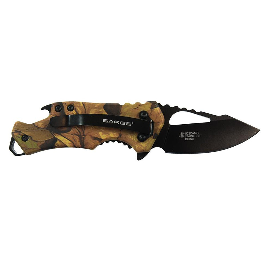 Sarge Knives Camo Fuse Assisted Folding Pocket Knife 2.375" Drop Point Blade