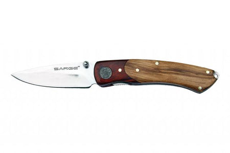 Sarge Knives Ranger Liner Lock Folder Two Tone Wooden Handle 2.75 Inch Blade