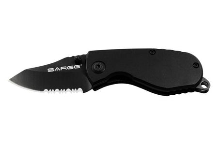 Sarge Knives Black Grunt Compact Tactical Folder - 2.5" 440C Blade