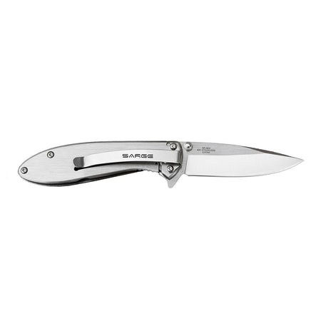 Sarge Knives Hawk Tactical Folder 3.125" Clip Point Blade - Chrome Finish
