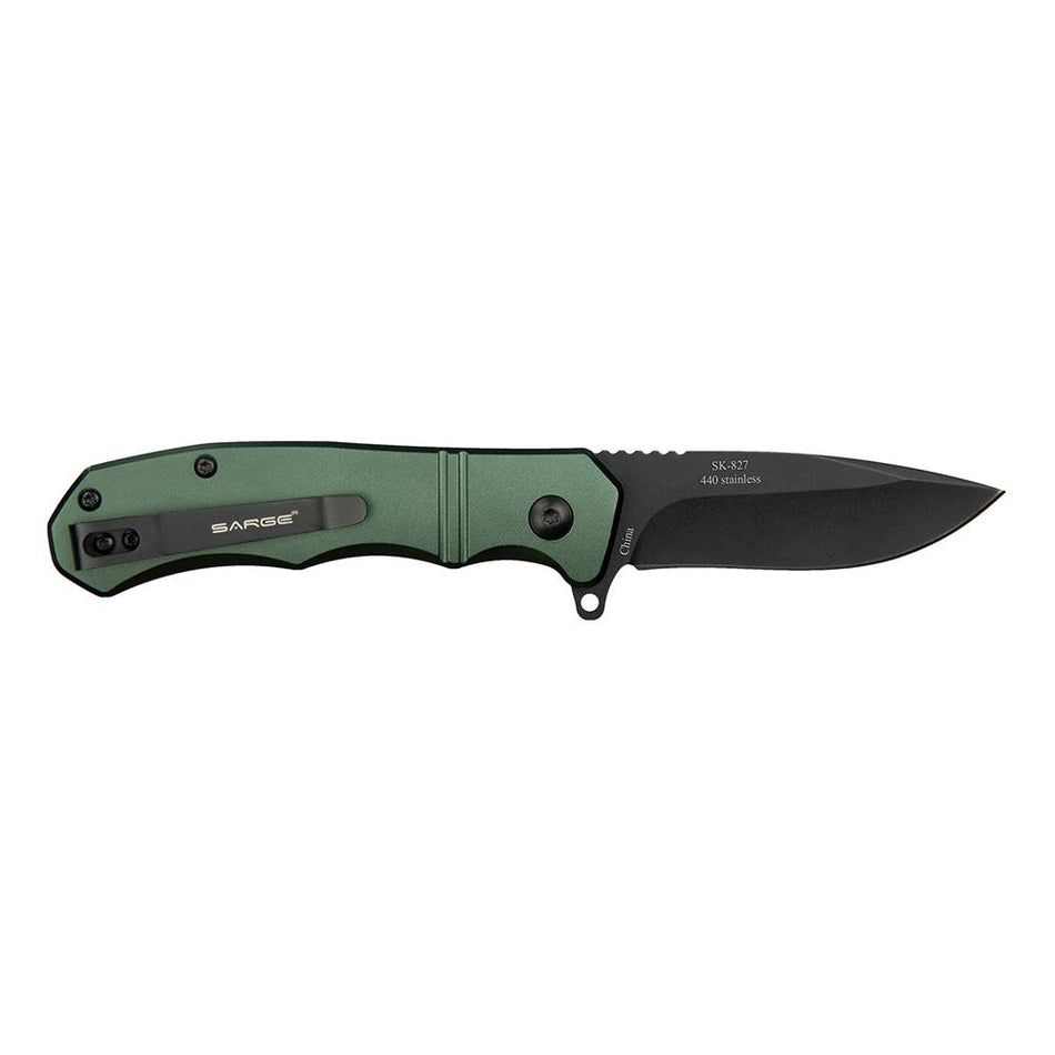 Sarge Knives Command Turbo Lock Folder Army Green 440 Stainless 3 Inch Blade
