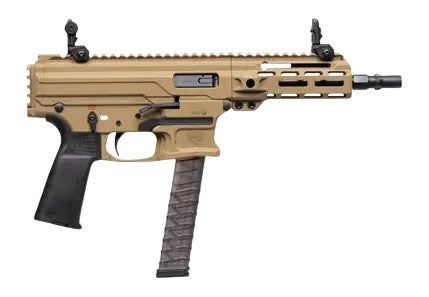 Panzer Arms ARP9 9mm Pistol, 6.5" Coyote Tan with Tri-Lug, Flip-Up Sights, M-LOK Rail, 15/33-Round