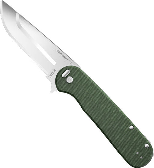 Outdoor Edge Razor VX3 3" Green Micarta SS Folder with Ball Bearings