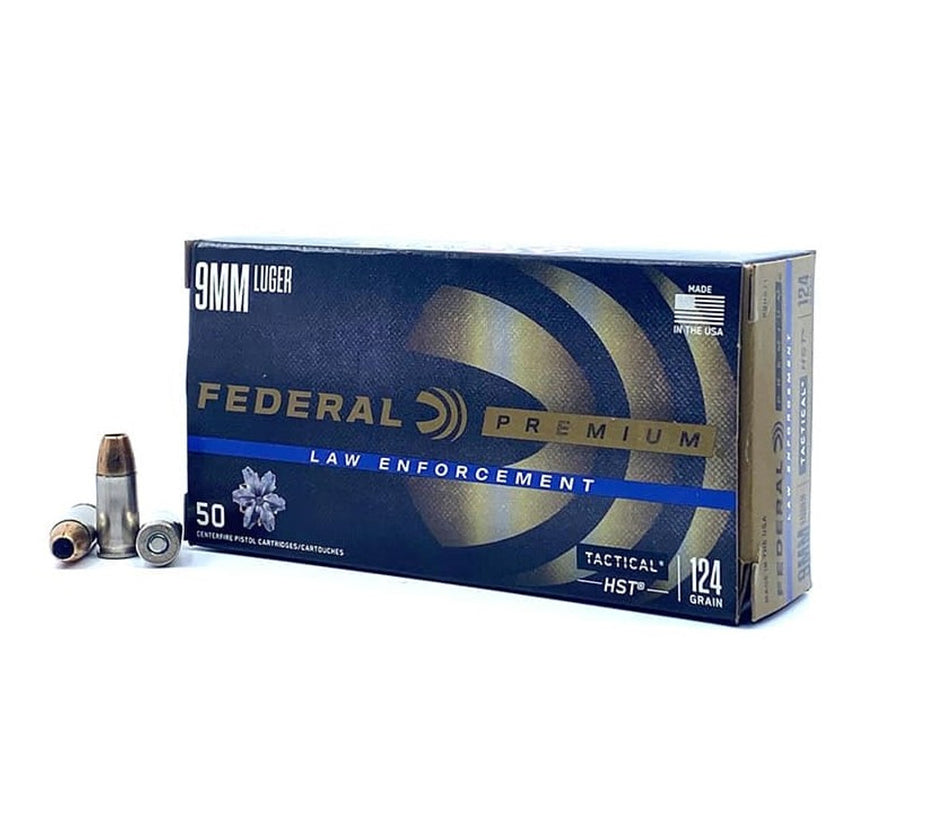 Federal Law Enforcement  HST 9MM 124Gr Jacketed Hollow Point