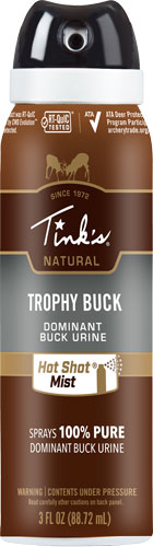 Tinks Trophy Buck Hot Shot Fine Mist Deer Attractant 3 oz Aerosol