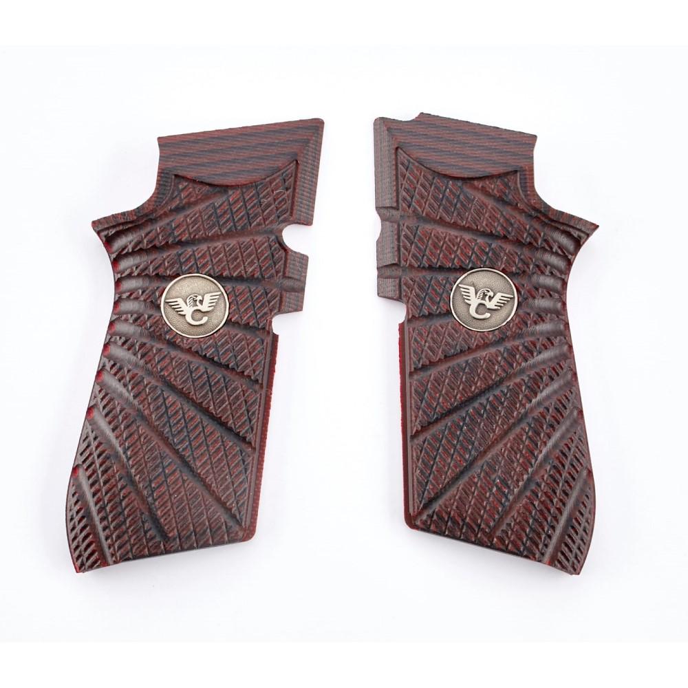 Wilson Combat EDC X9 Aggressive Starburst G-10 Pistol Grips Black Cherry