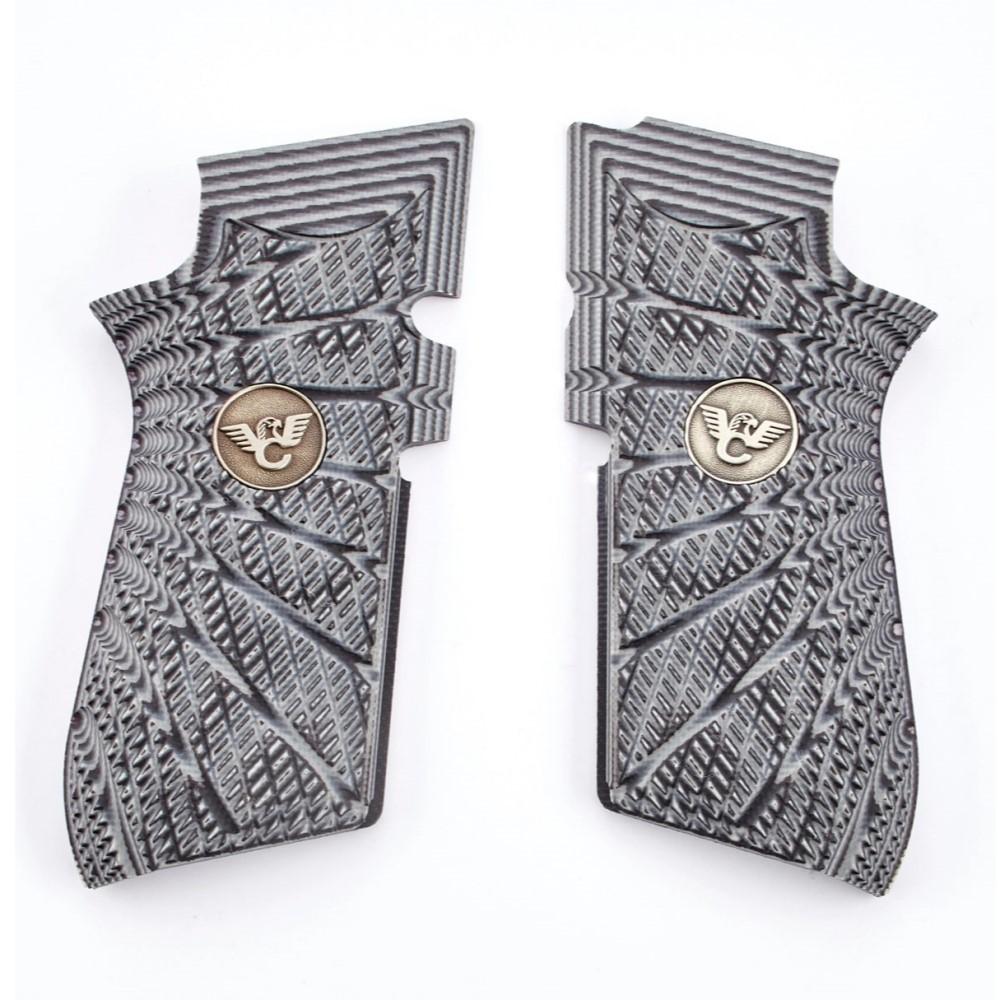 Wilson Combat EDC X9 G-10 Starburst Texture Handgun Grips Grey Black