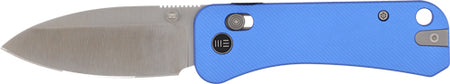 WE Knife Banter 2 2.87" Blue Aluminum Handle Satin Crossbar Lock