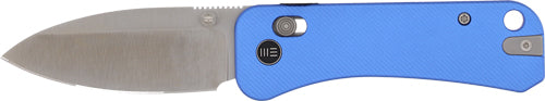 WE Knife Banter 2 2.87" Blue Aluminum Handle Satin Crossbar Lock