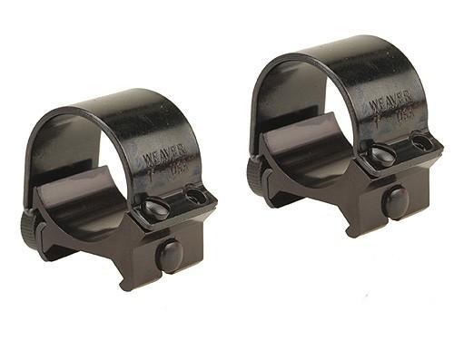 Weaver 1" Low Gloss Black Detachable Top Mount Aluminum Scope Rings