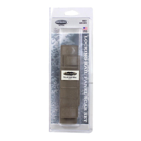 Weaver SCAR Picatinny Rail Panel Covers 4" Medium (x2) and 6-3/8" Long Dark Earth