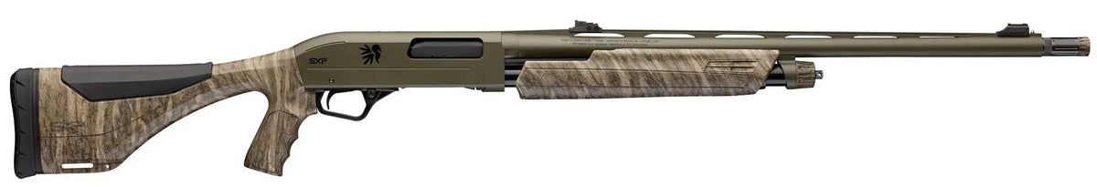 Winchester SXP Long Beard NWTF 12 Gauge Pump Shotgun, 24" OD Green Barrel, Mossy Oak Bottomland Stock