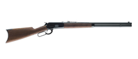 Winchester Repeating Arms 534175171 Model 1886 Short Rifle 45-90 Win 8+1 24" Brushed Polish Blued Sporter Barrel, Drilled & Tapped Steel Receiver, Grade I Satin Walnut Straight Grip Stock
