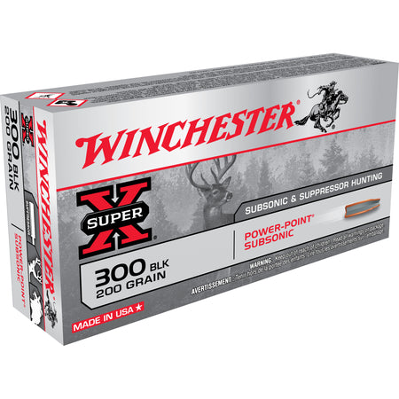 Winchester .300 AAC Blackout X300BLKX Super X Power-Point Subsonic 200 Grain