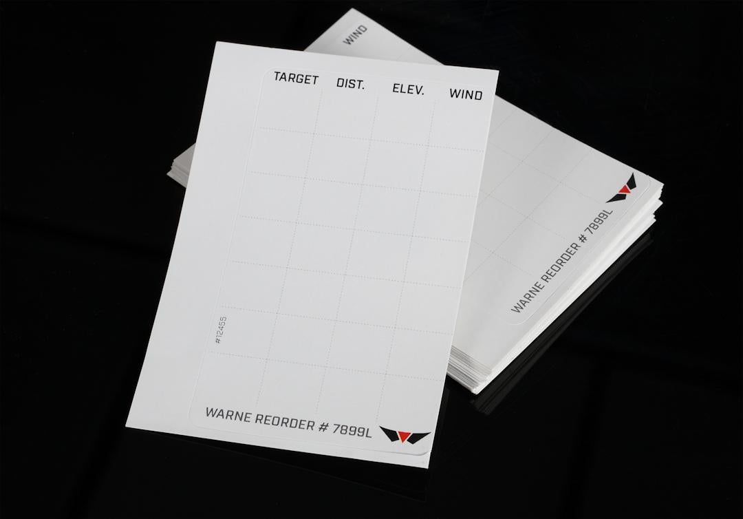 Warne Skyline Precision Mount Data Card Adhesive Label Refills 50/pk