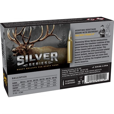 Browning .308 Win / 7.62x51mm B192603081 Silver Plated Soft Point 180 Grain