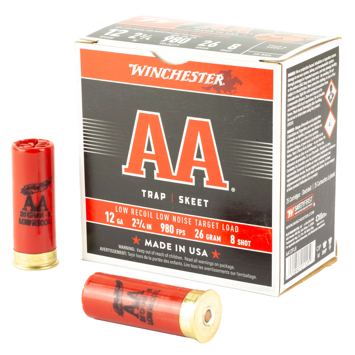 Winchester 12 Gauge AA12FL8 AA Low Recoil 2.75" 8 Shot