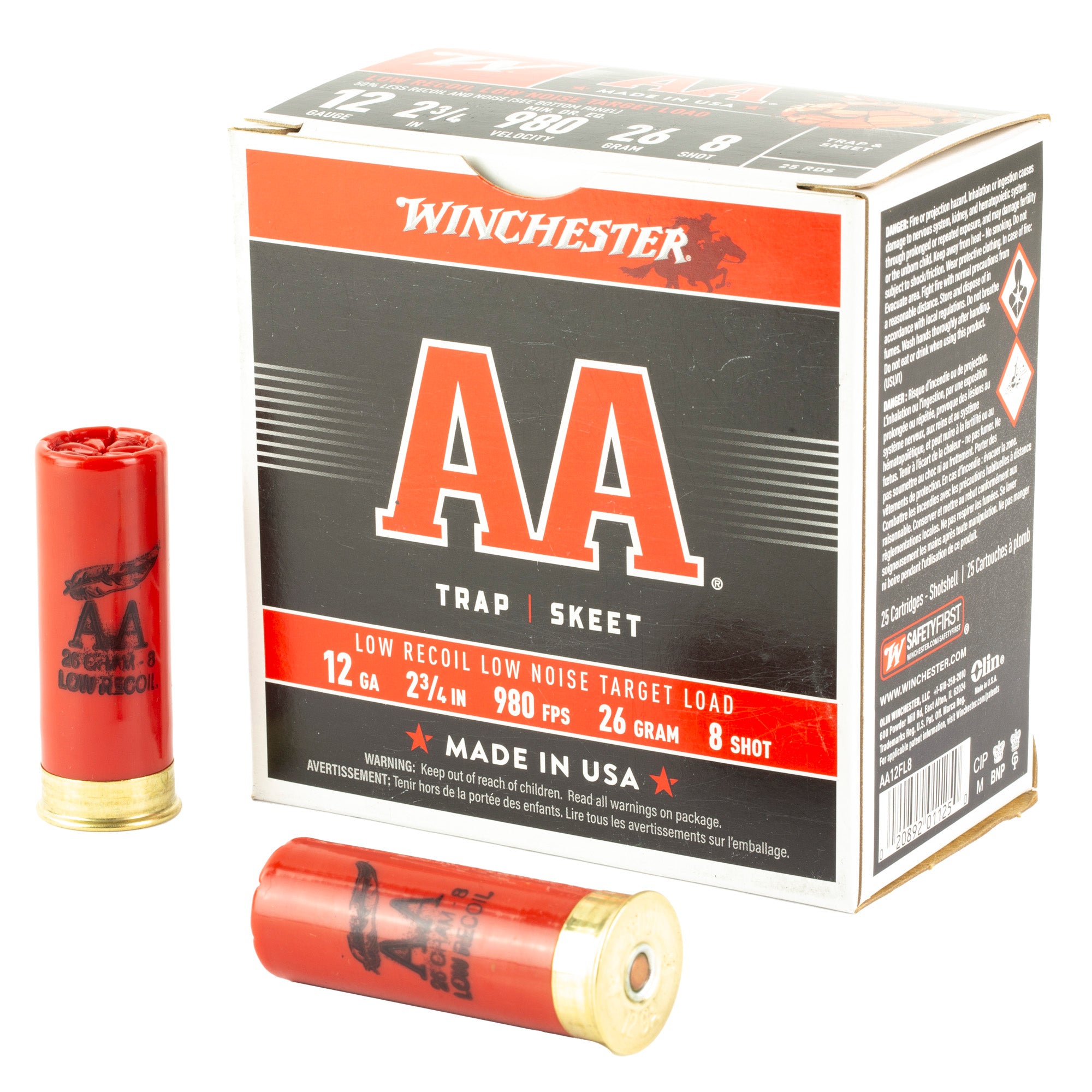 Winchester 12 Gauge AA12FL8 AA Low Recoil 2.75" 8 Shot