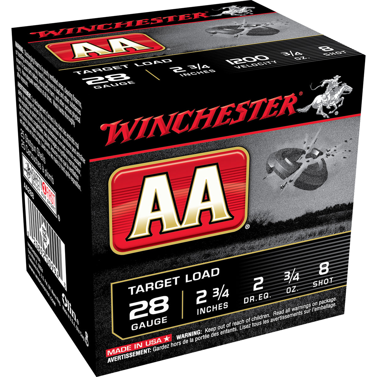 Winchester 28 Gauge AA288 AA Target 2.75" 3/4oz 8 Shot
