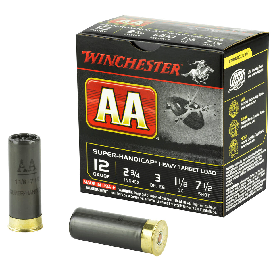 Winchester 12 Gauge AAHA127 AA Super Handicap Heavy Target 2.75" 1-1/8oz 7.5 Shot