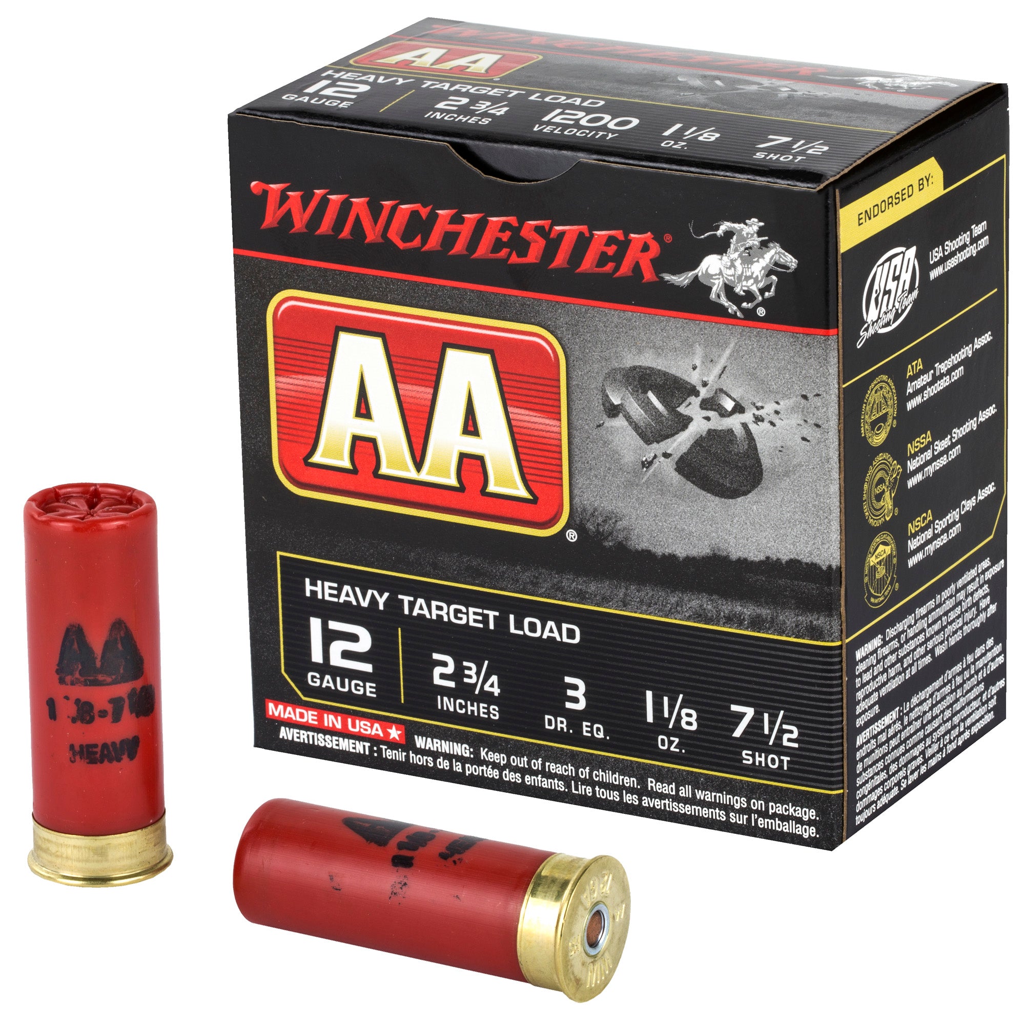 Winchester 12 Gauge AAM127 AA Heavy 2.75" 1-1/8oz 7.5 Shot