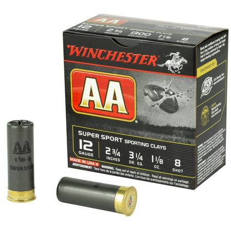 Winchester 12 Gauge AASC128 AA Super Sport Sporting Clay 2.75" 1-1/8oz 8 Shot