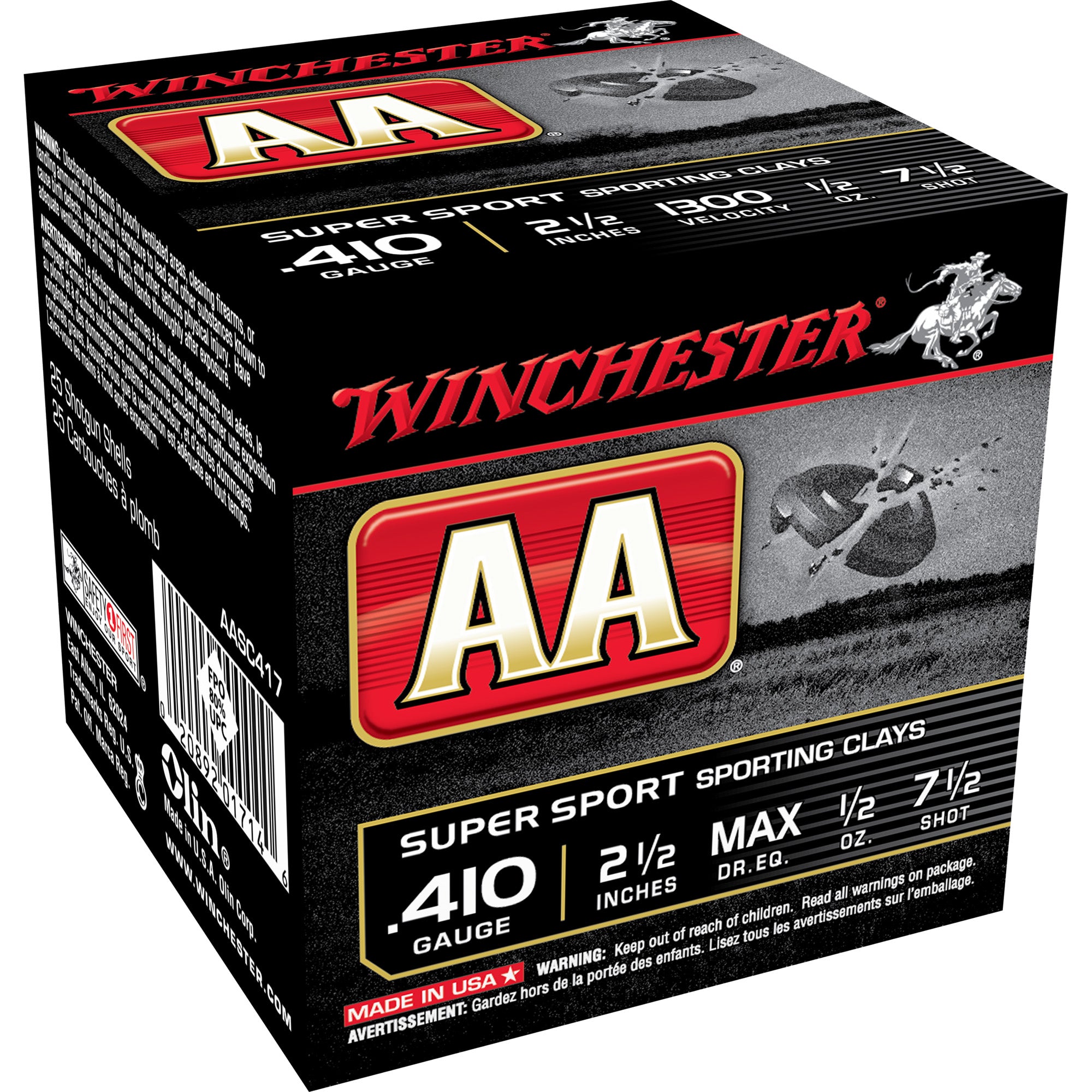 Winchester .410 Bore AASC417 AA Super Sport Sporting Clay 2.5" 1/2oz 7.5 Shot