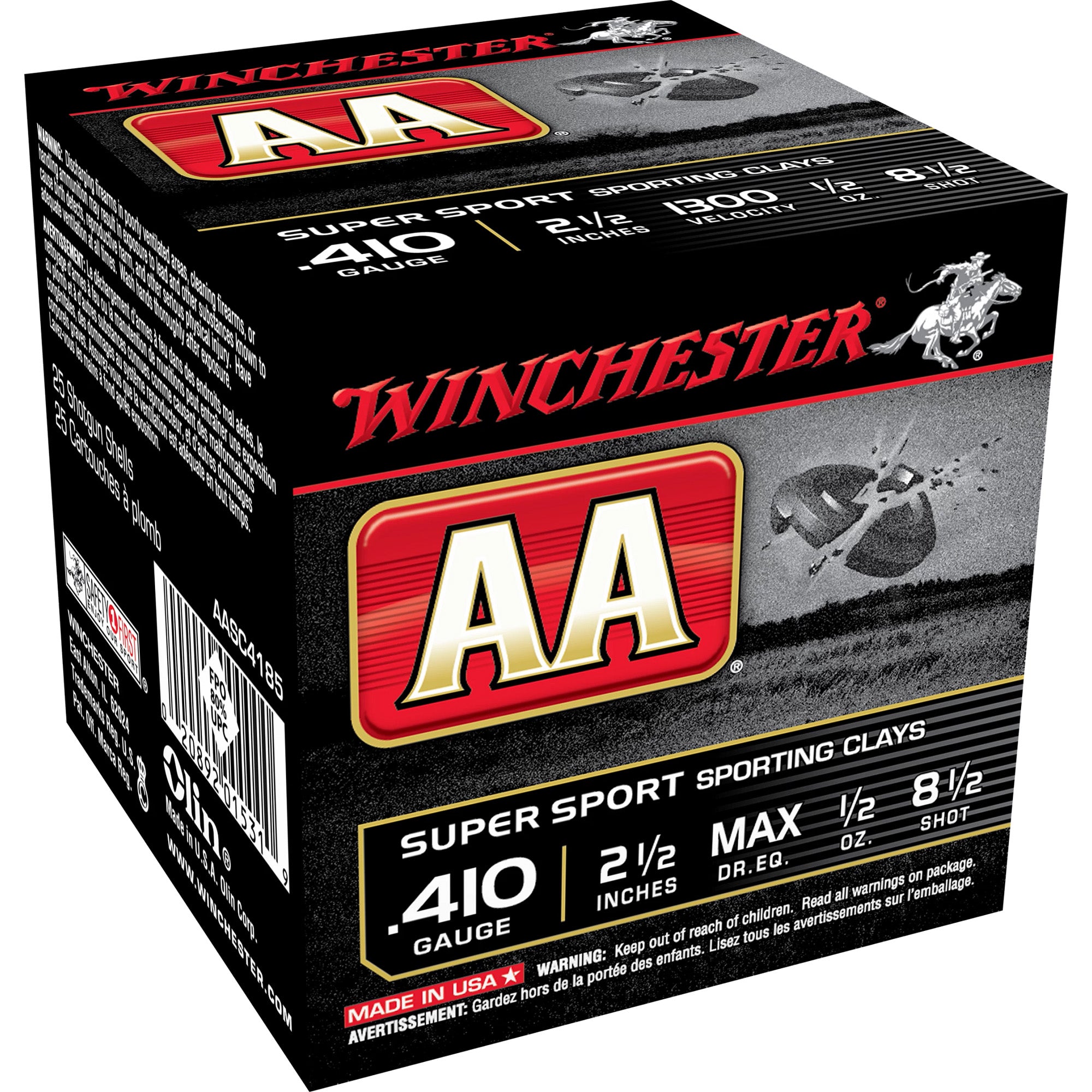 Winchester .410 Bore AASC418 AA Super Sport Sporting Clay 2.5" 1/2oz 8 Shot