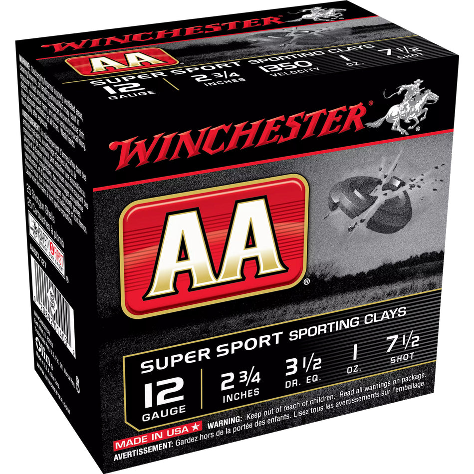Winchester 12 Gauge AASCL127 AA Super Sport Sporting Clay 2.75" 1oz 7.5 Shot