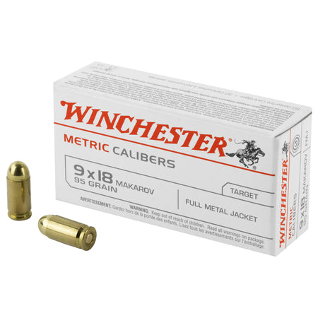 Winchester 9mm Makarov MC918M Metric Full Metal Jacket FMJ 95 Grain