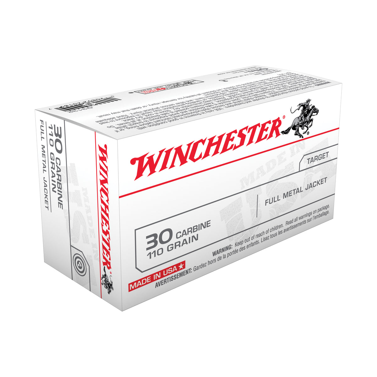 Winchester .30 Carbine Q3132 USA Full Metal Jacket FMJ 110 Grain