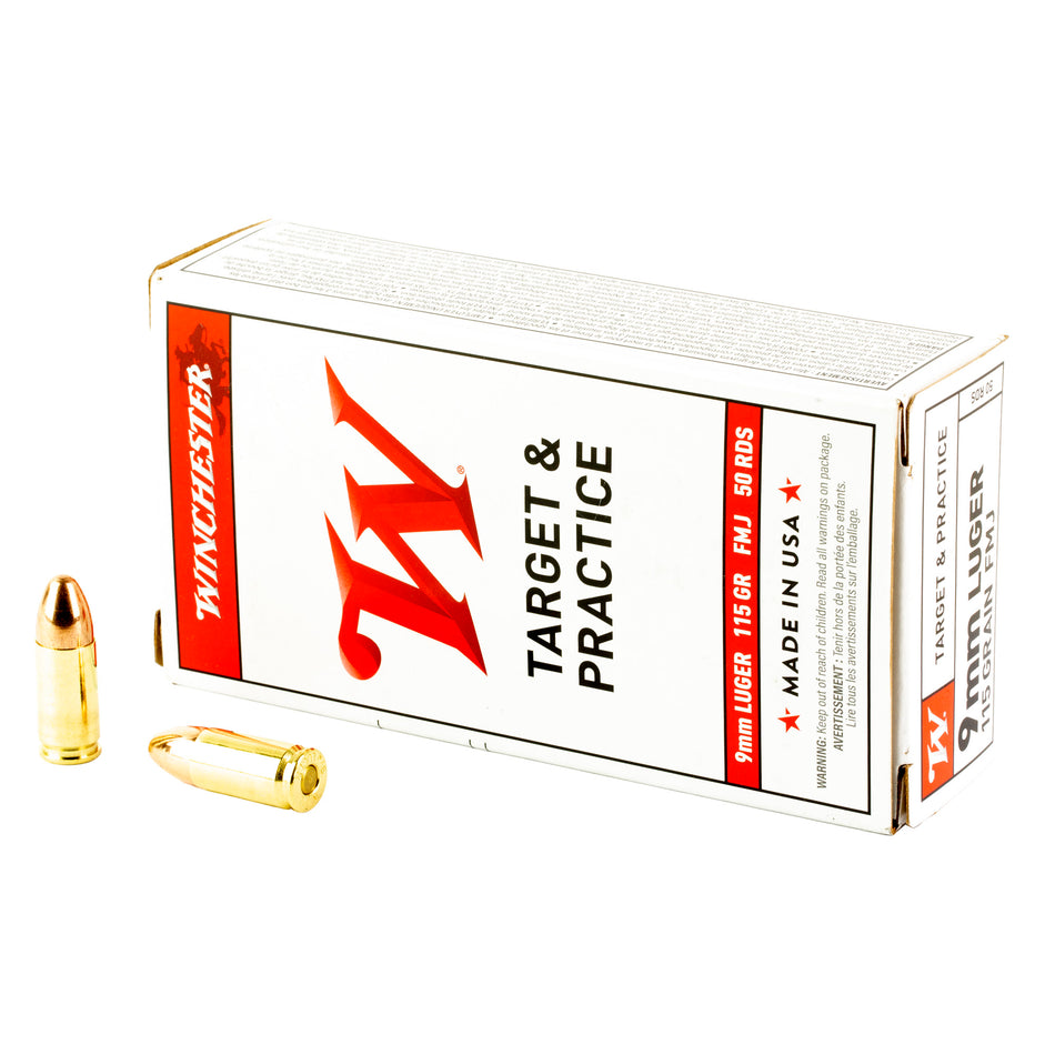 Winchester 9mm Luger/Parabellum Q4172 USA Full Metal Jacket FMJ 115 Grain