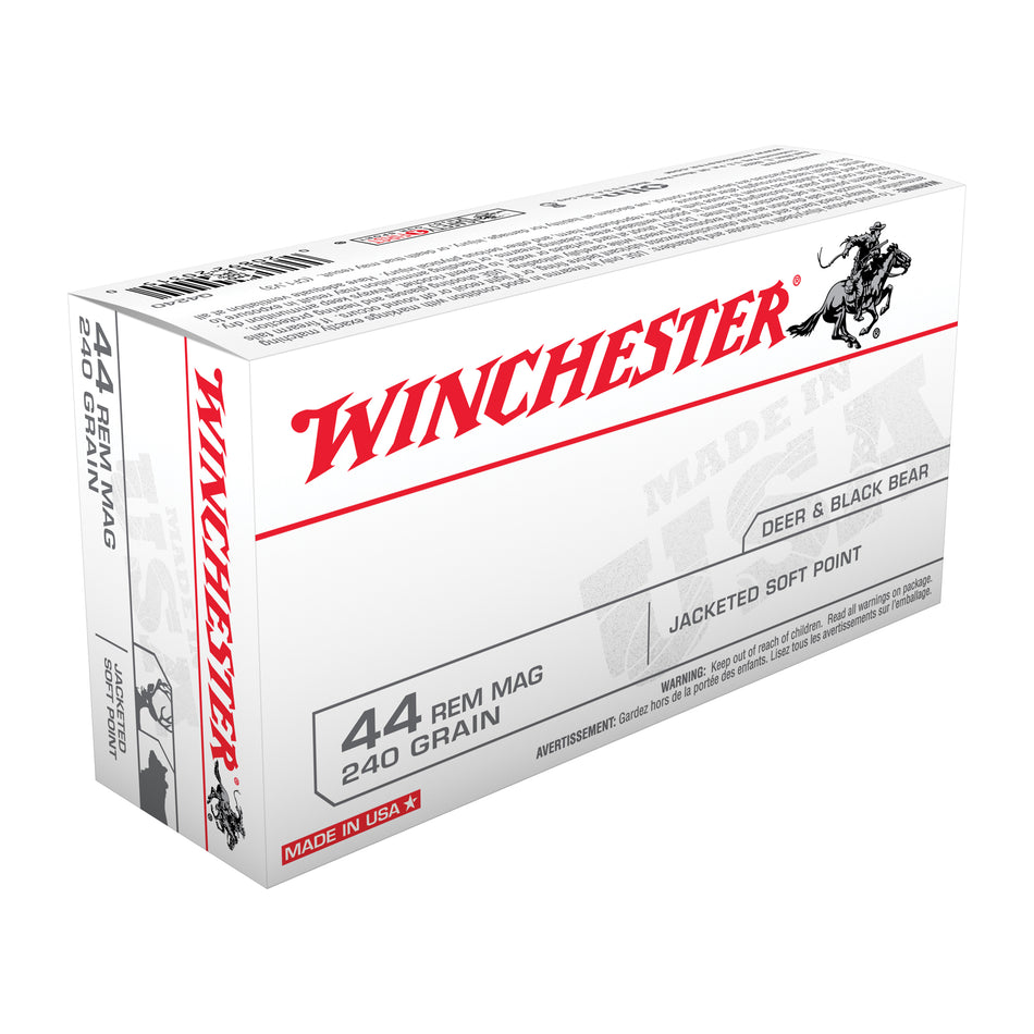 Winchester .44 Magnum Q4240 USA Jacketed Soft Point JSP 240 Grain